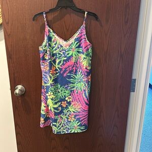 Lily Pulitzer tropical spaghetti strap dress- large